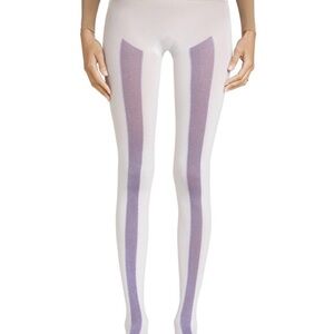 Stylish White and Purple Women's Tights